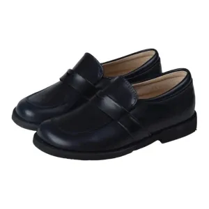 19966 - Navy Soft Leather Slip On for Boy by Beberlis