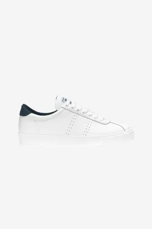 2843 Club S Comfort White with Navy Trim Leather Sneaker