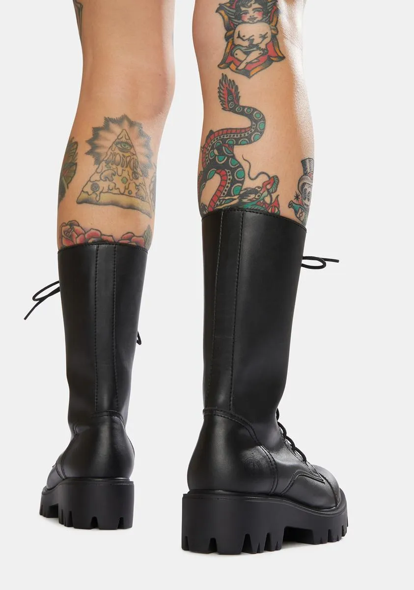 666 10-Eye Vegan Leather Boots