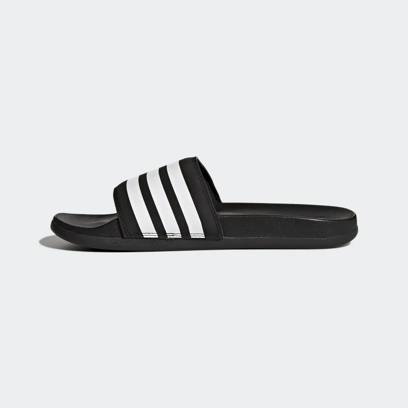 Adidas Adilette Cloudfoam Plus Stripes Women's Slides Black/White AP9966