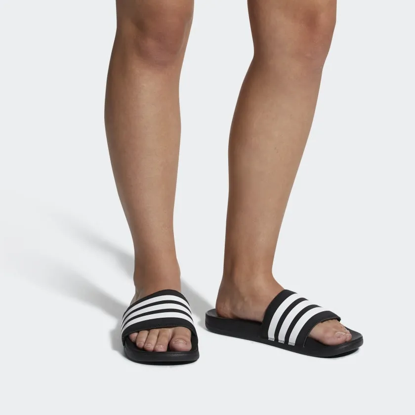 Adidas Adilette Cloudfoam Plus Stripes Women's Slides Black/White AP9966