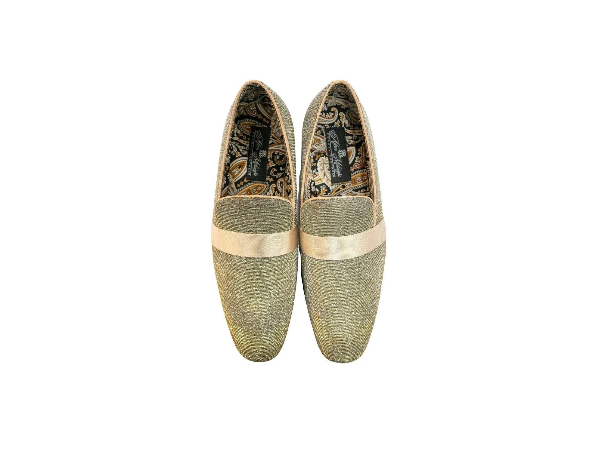 After Midnight Ribbon Band Formal Loafer in Gold Silver