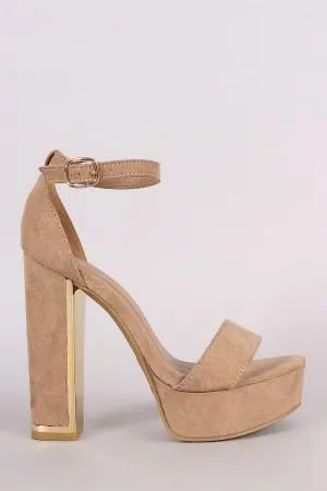 Bamboo Suede Ankle Strap Platform Heel