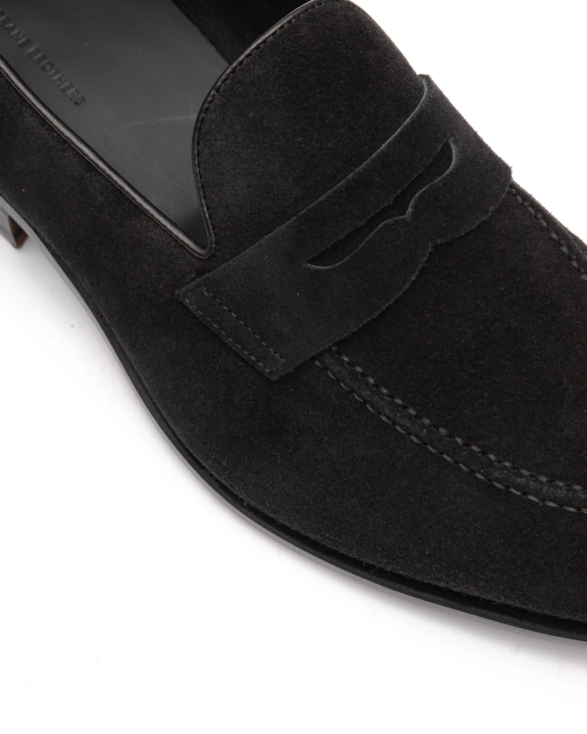 Black Suede Penny Loafer