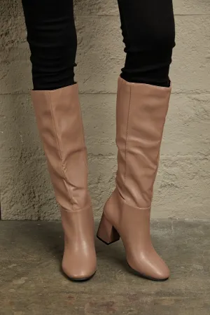 Block Heel Knee High Boots (Online Only)