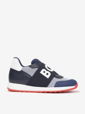 BOSS Boys Logo Trainers In Navy