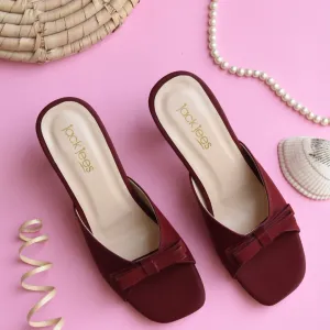 Bow Slip Mule Maroon