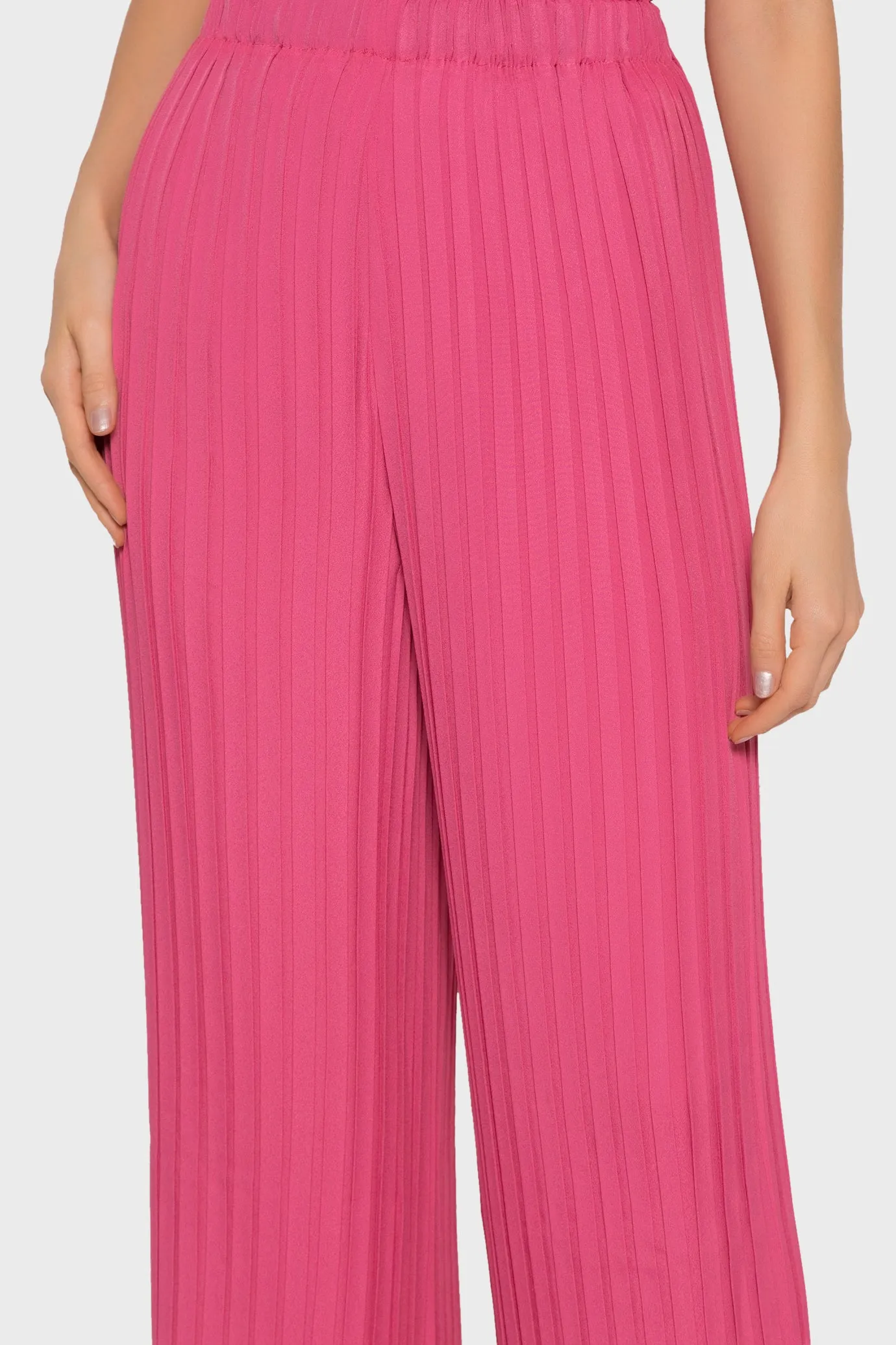 Box Pleated Wide Leg Pants