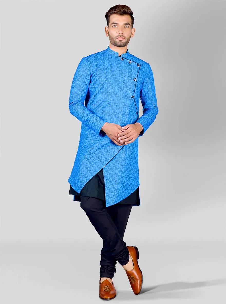 Bright Blue Semi Indowestern | Azania