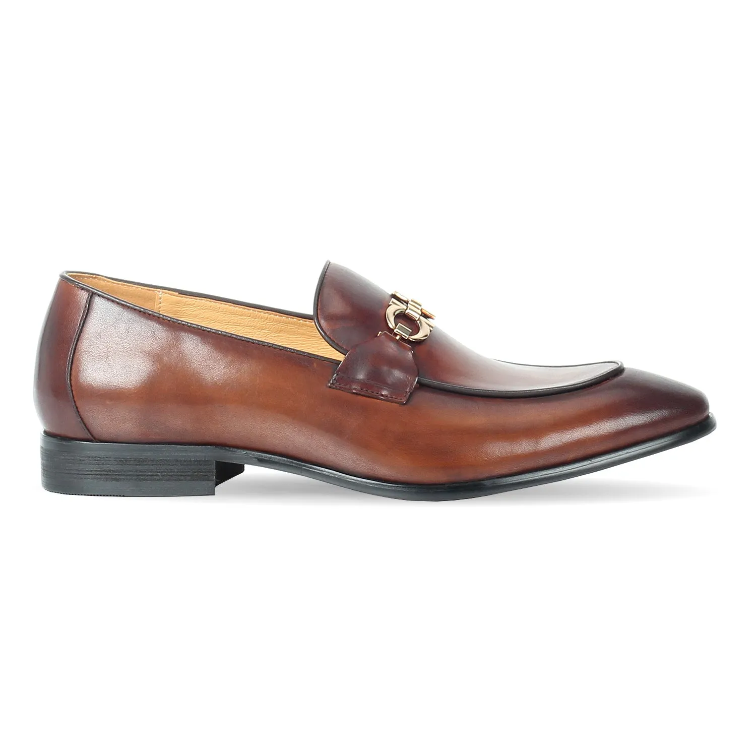 Caramel Tan formal slip on Moccasin