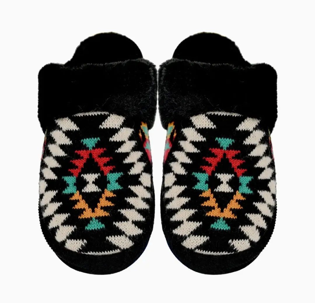 C.C Beanie Aztec Slippers (Black)