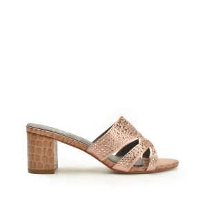 Chic Pink Beaded Block Heels | 502L-PX