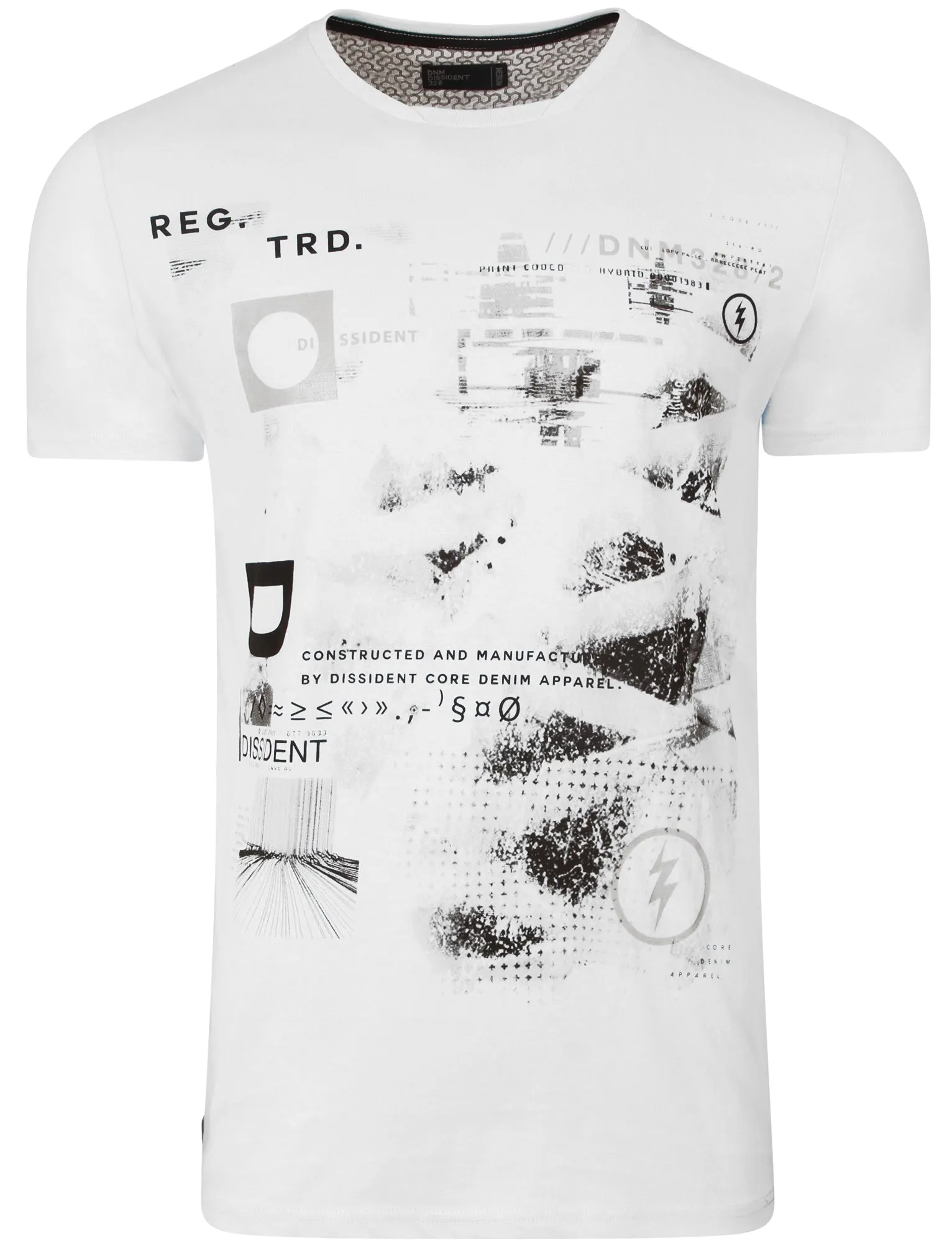 Convex Motif Cotton T-Shirt In Optic White - Dissident