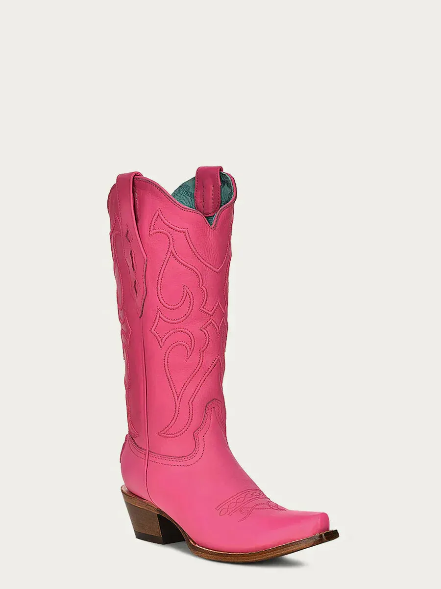 Corral Ladies Pink Snip Toe Boots Style Z5138