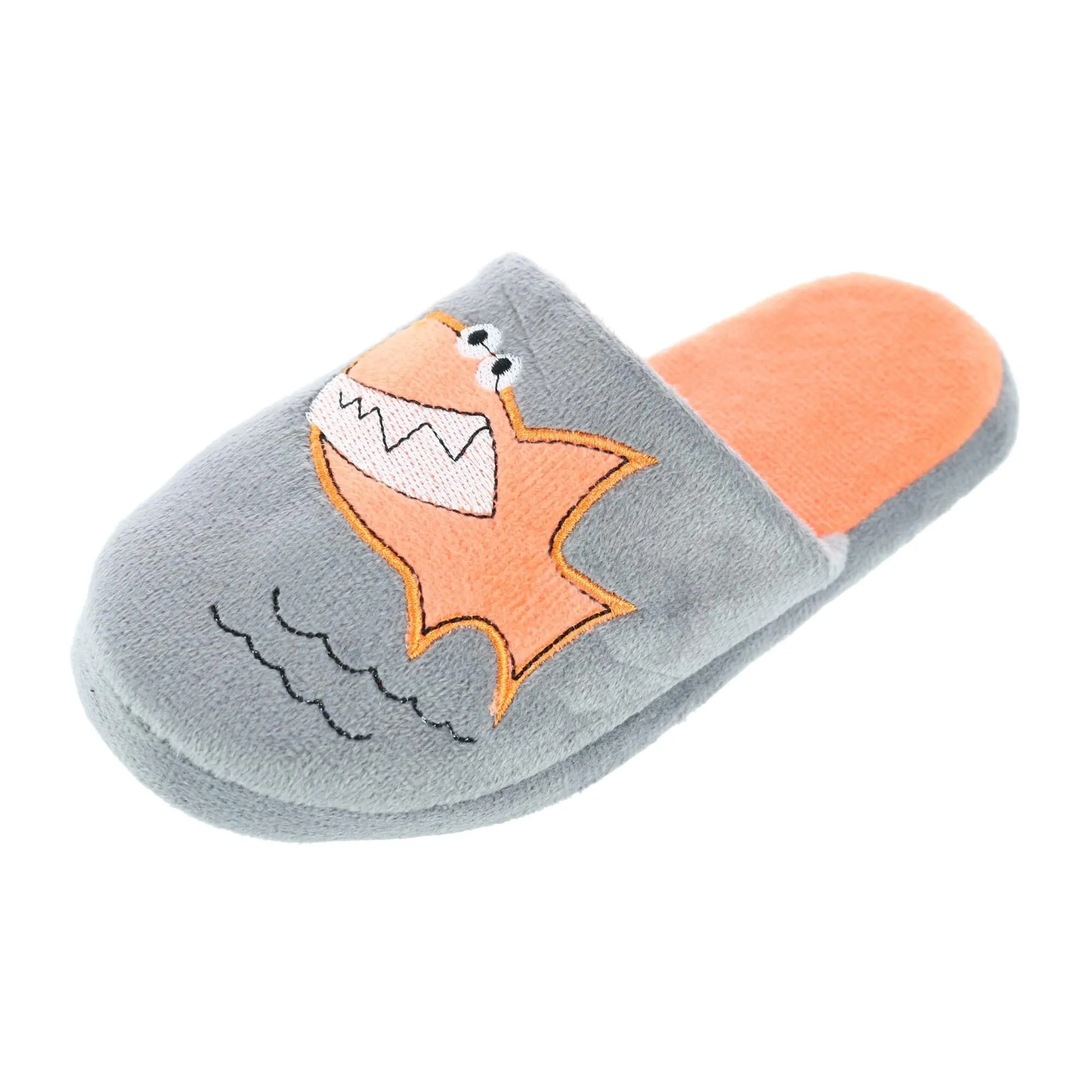 CTM® Boy's Slide House Slippers with Shark Detail