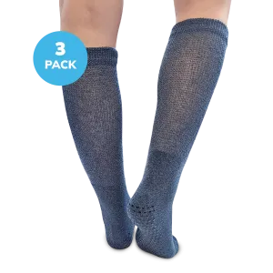 Diabetic Non-Slip Crew Socks, 3 Pack