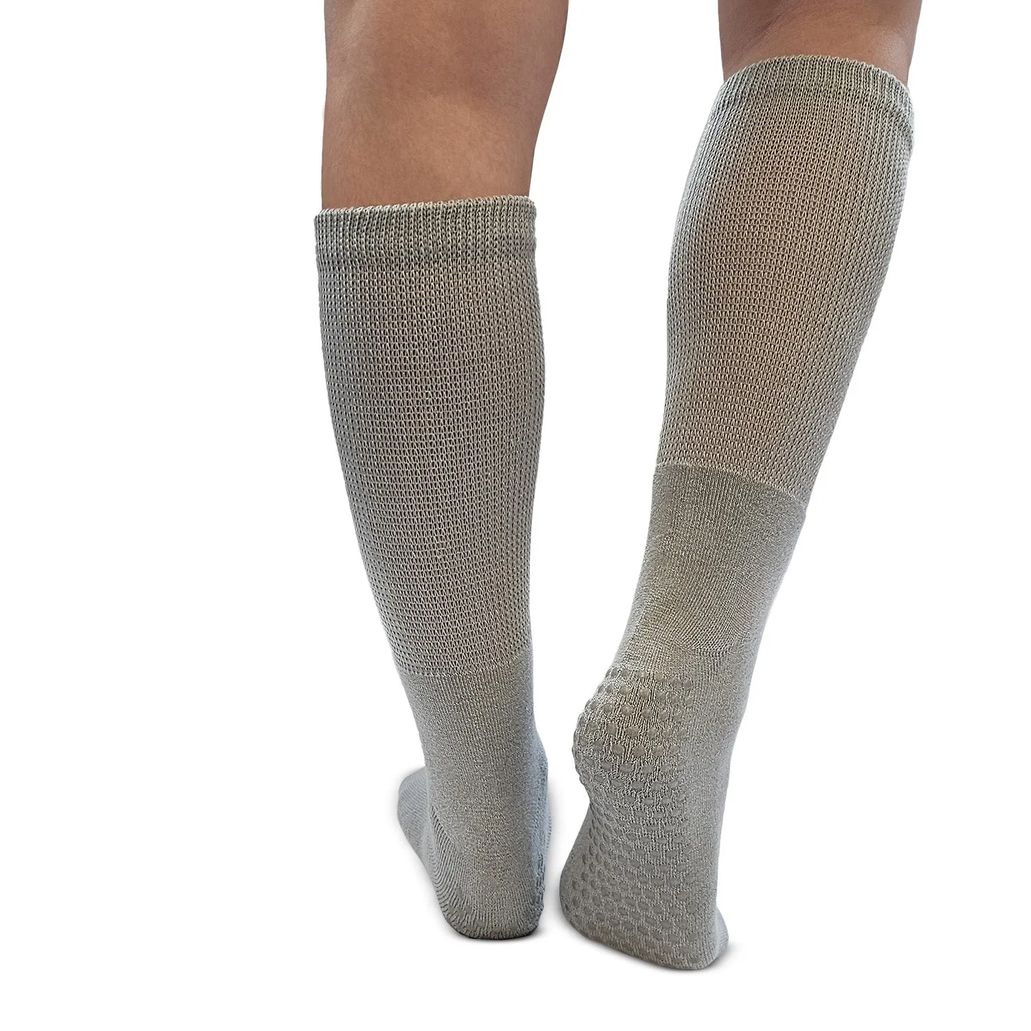 Diabetic Non-Slip Crew Socks, 3 Pack