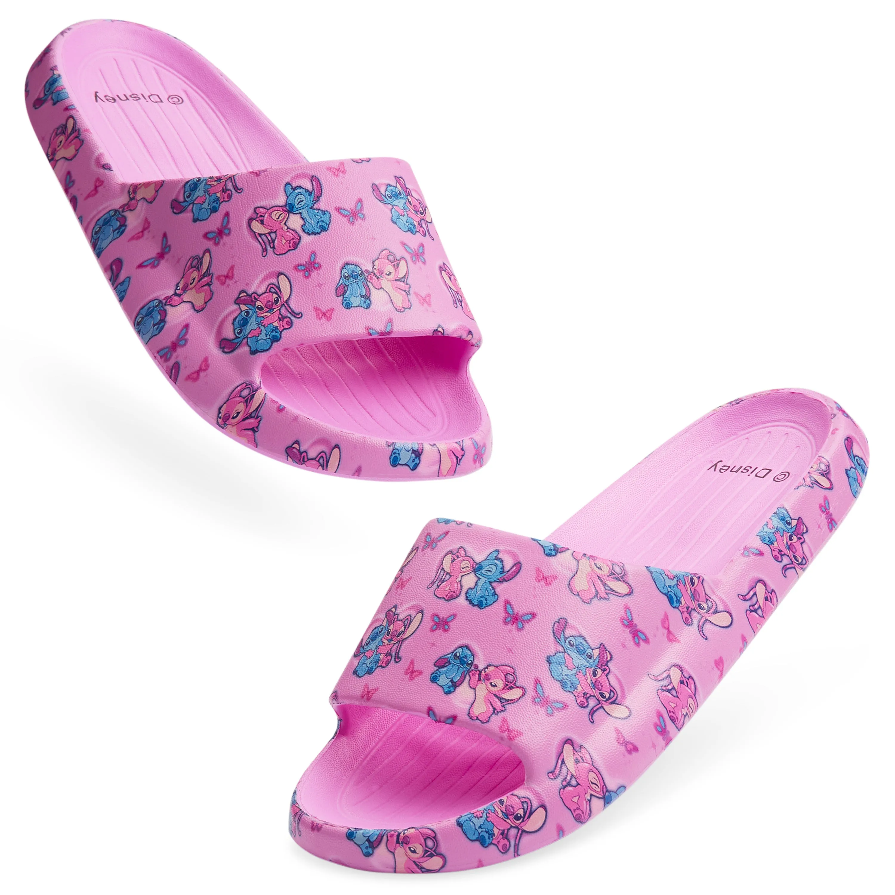 Disney Stitch Girls Sliders, Beach or Pool Shoes for Kids - Pink Fuchsia