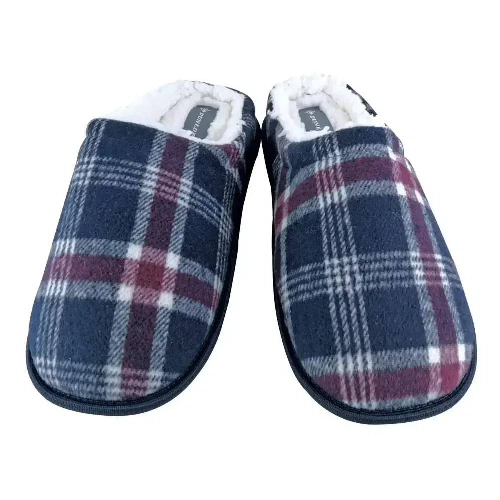 Dunlop - mens slippers - checkered 7179 (11 uk / navy)