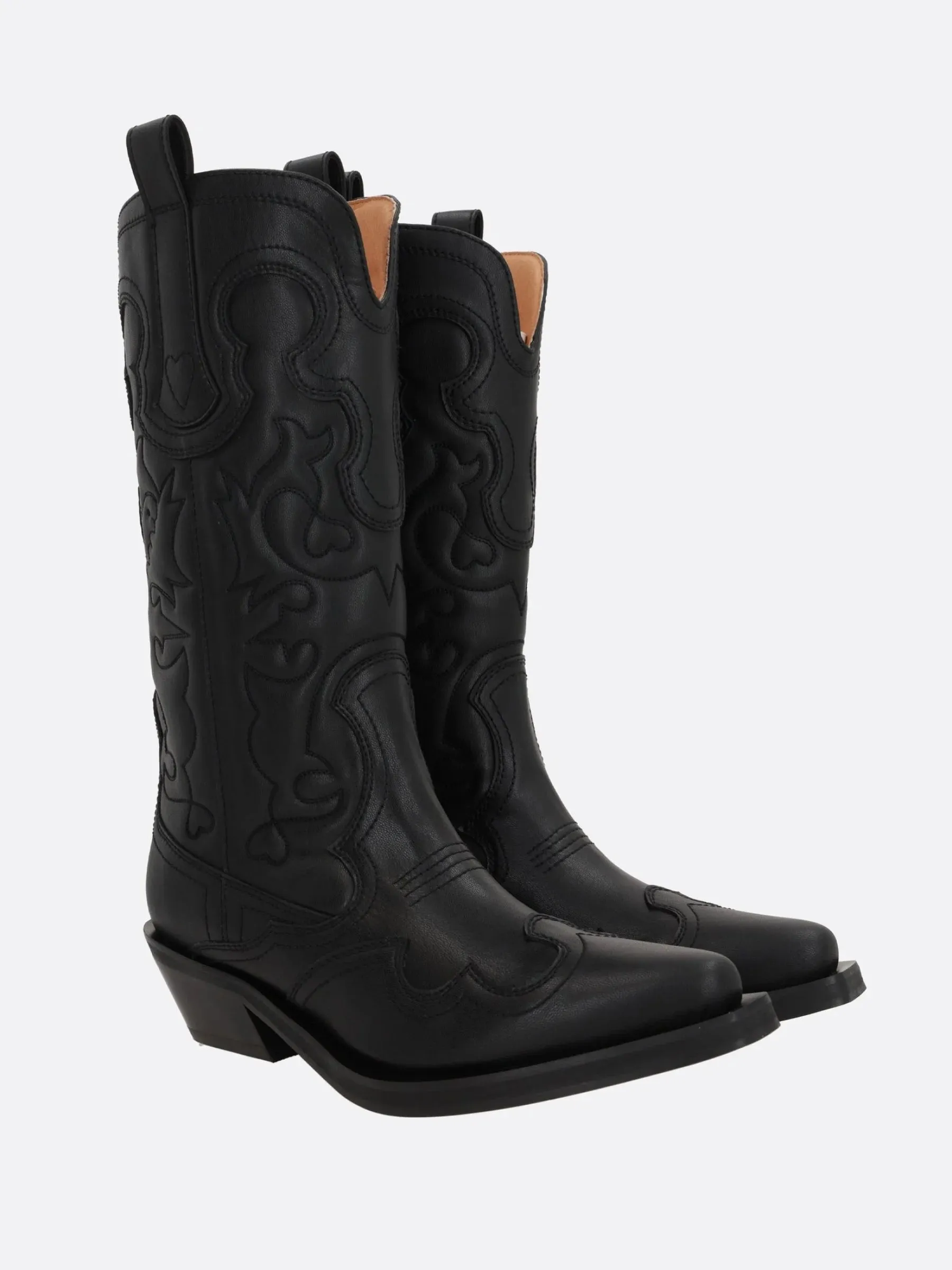 Embroidered Western Leather Boots