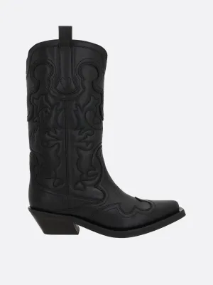 Embroidered Western Leather Boots