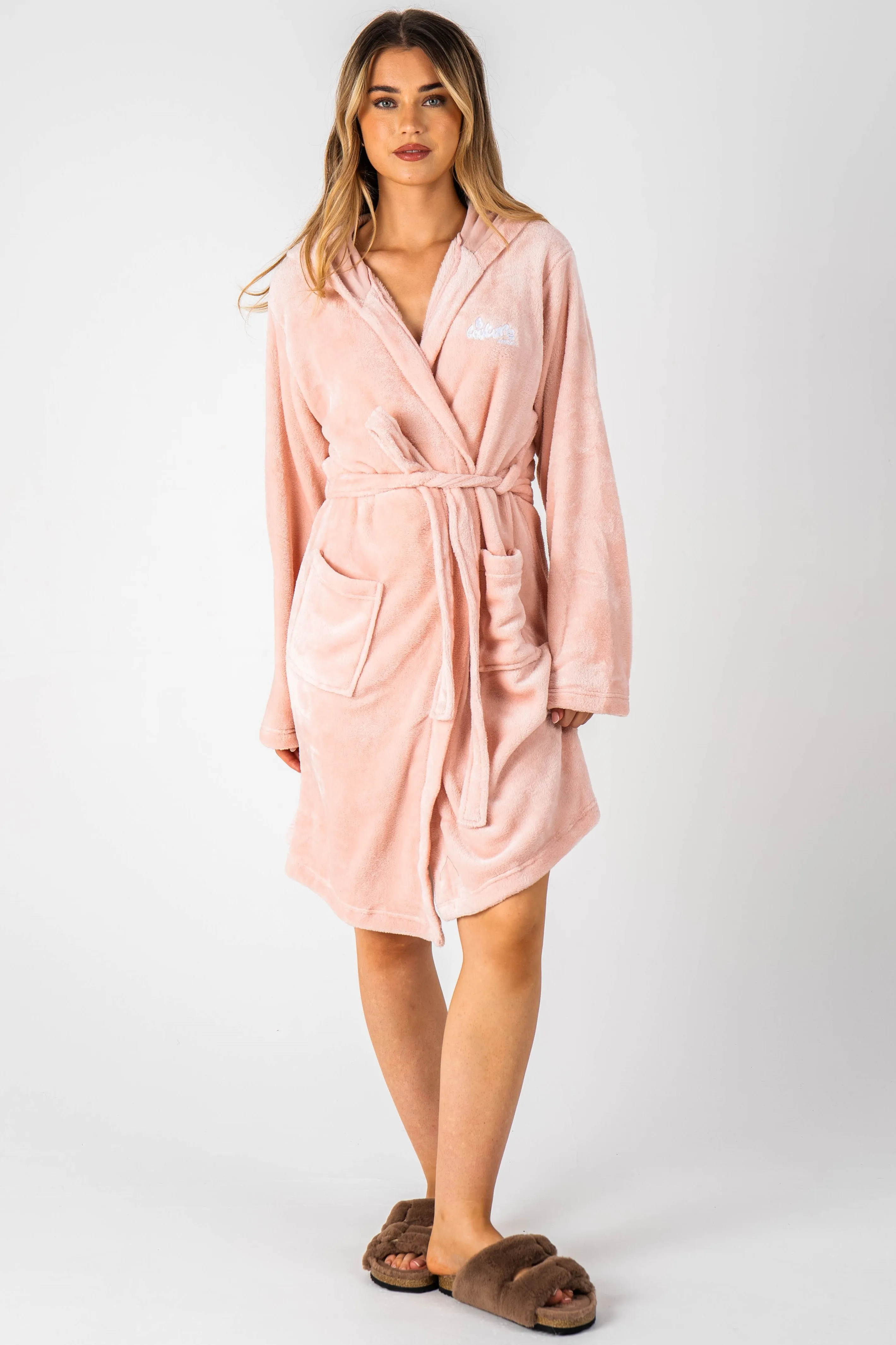 Fluffy Dressing Gown & PJ Set Bundle - Pink/Pink