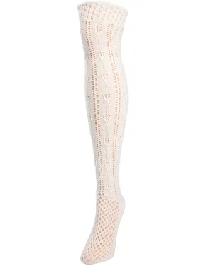 Fondant Crochet Stripe Over the Knee Boot Sock