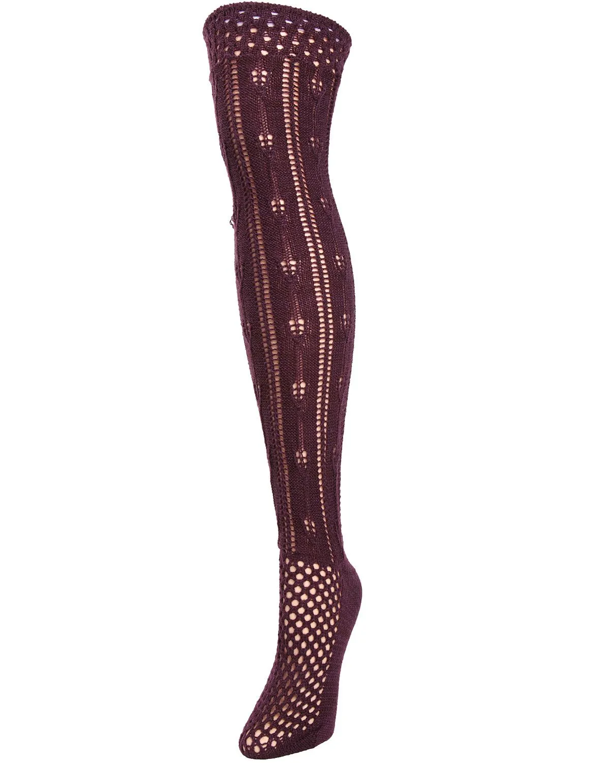 Fondant Crochet Stripe Over the Knee Boot Sock