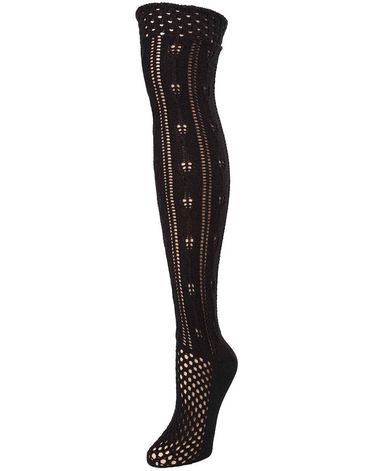 Fondant Crochet Stripe Over the Knee Boot Sock