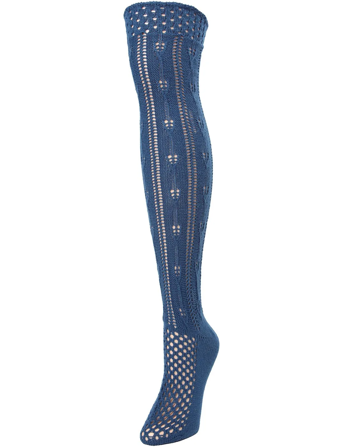 Fondant Crochet Stripe Over the Knee Boot Sock