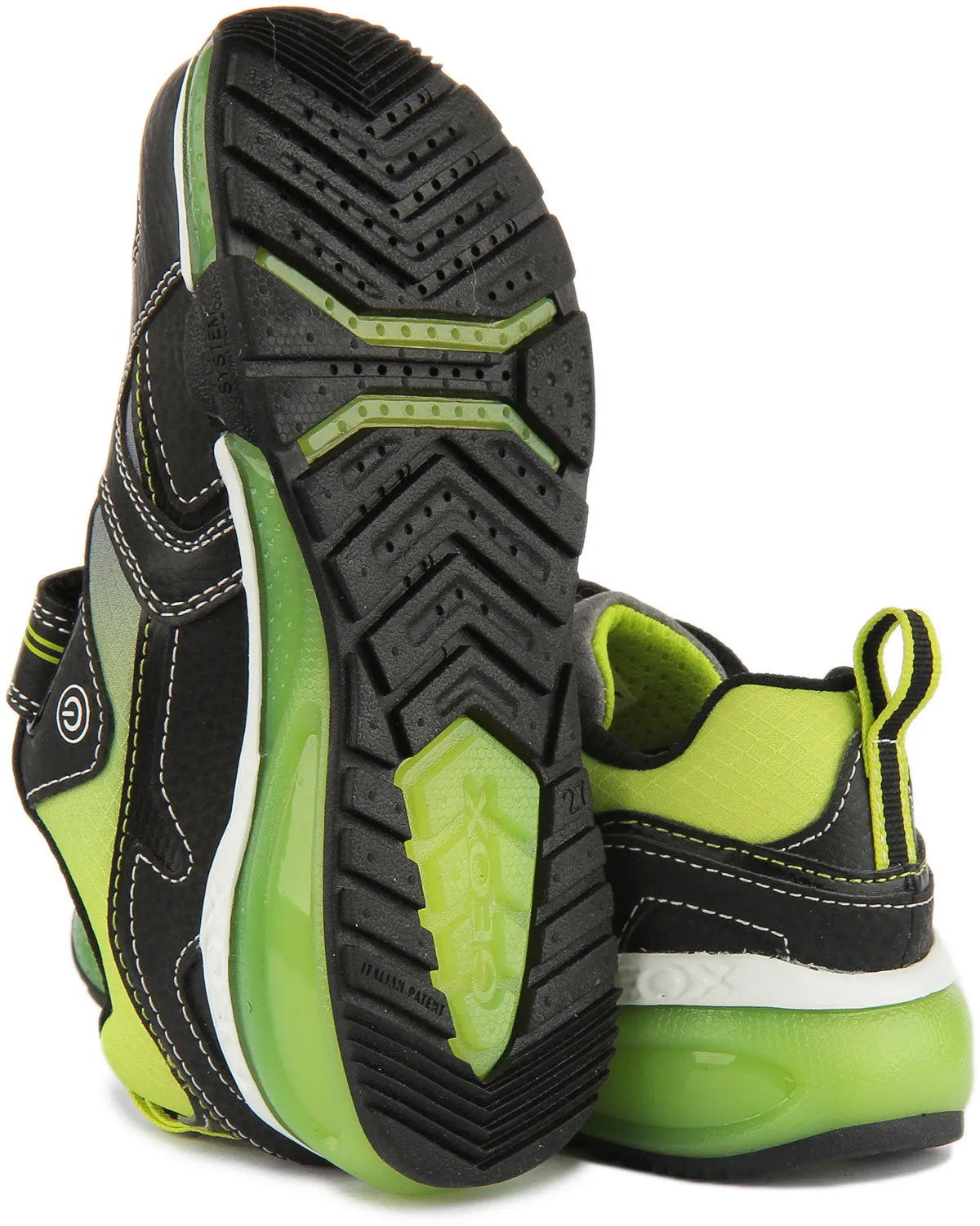 Geox Bayonyc In Black Green For Kids