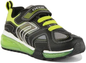 Geox Bayonyc In Black Green For Kids