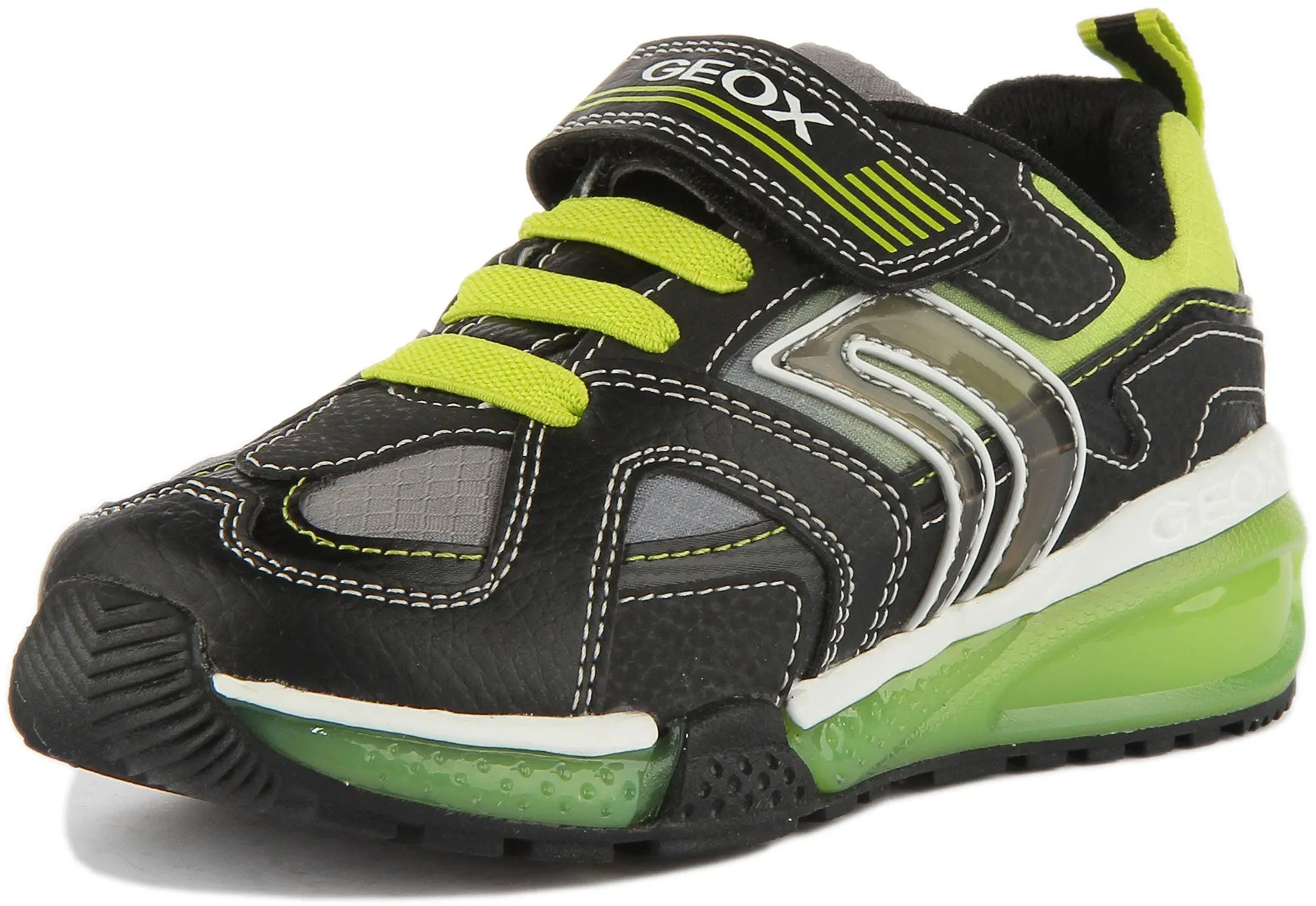 Geox Bayonyc In Black Green For Kids