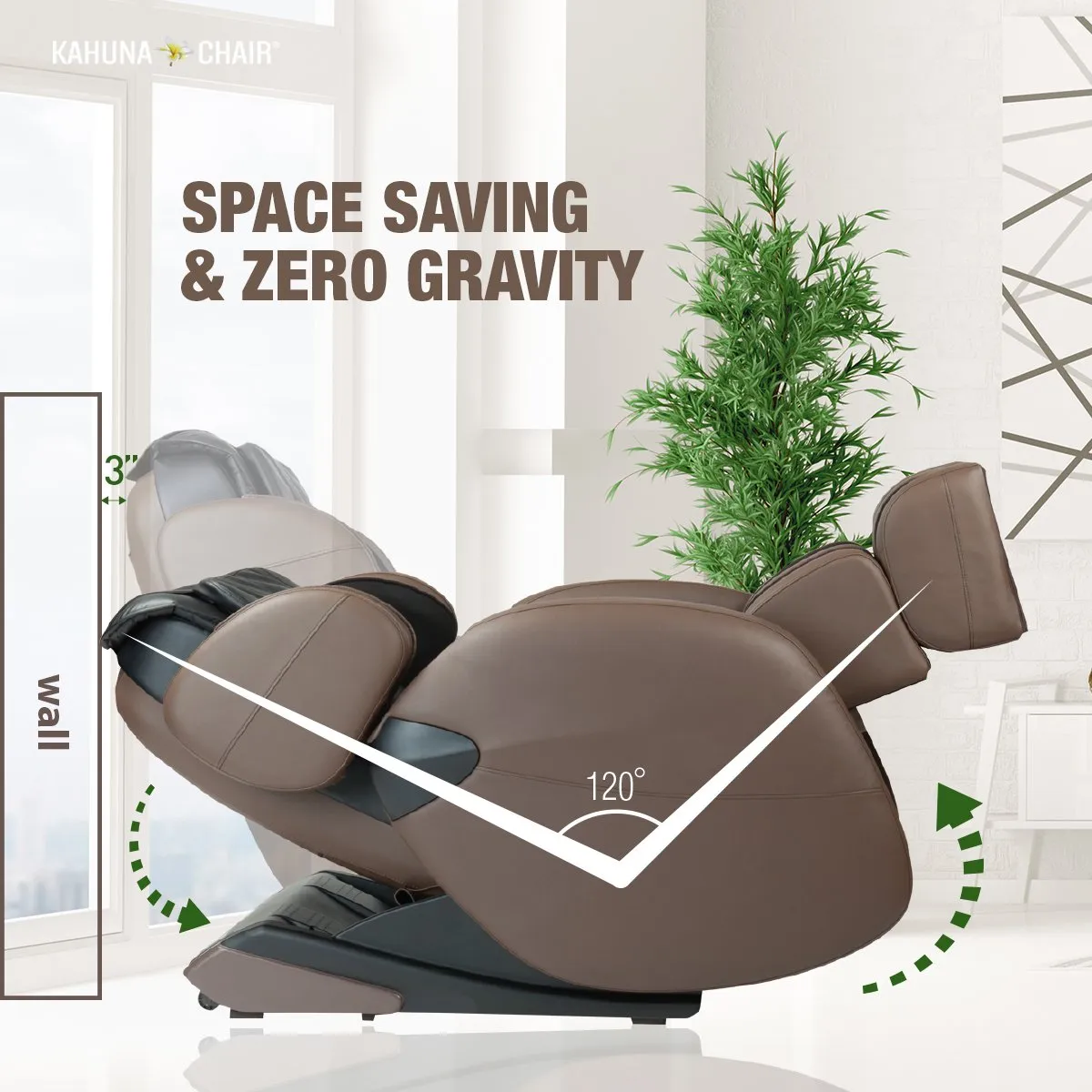 Gero Gravity Full-Body Kahuna Massage Chair (Brown)