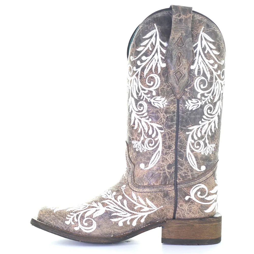 Glow in the Dark Embroidered Square Toe Cowboy Boots