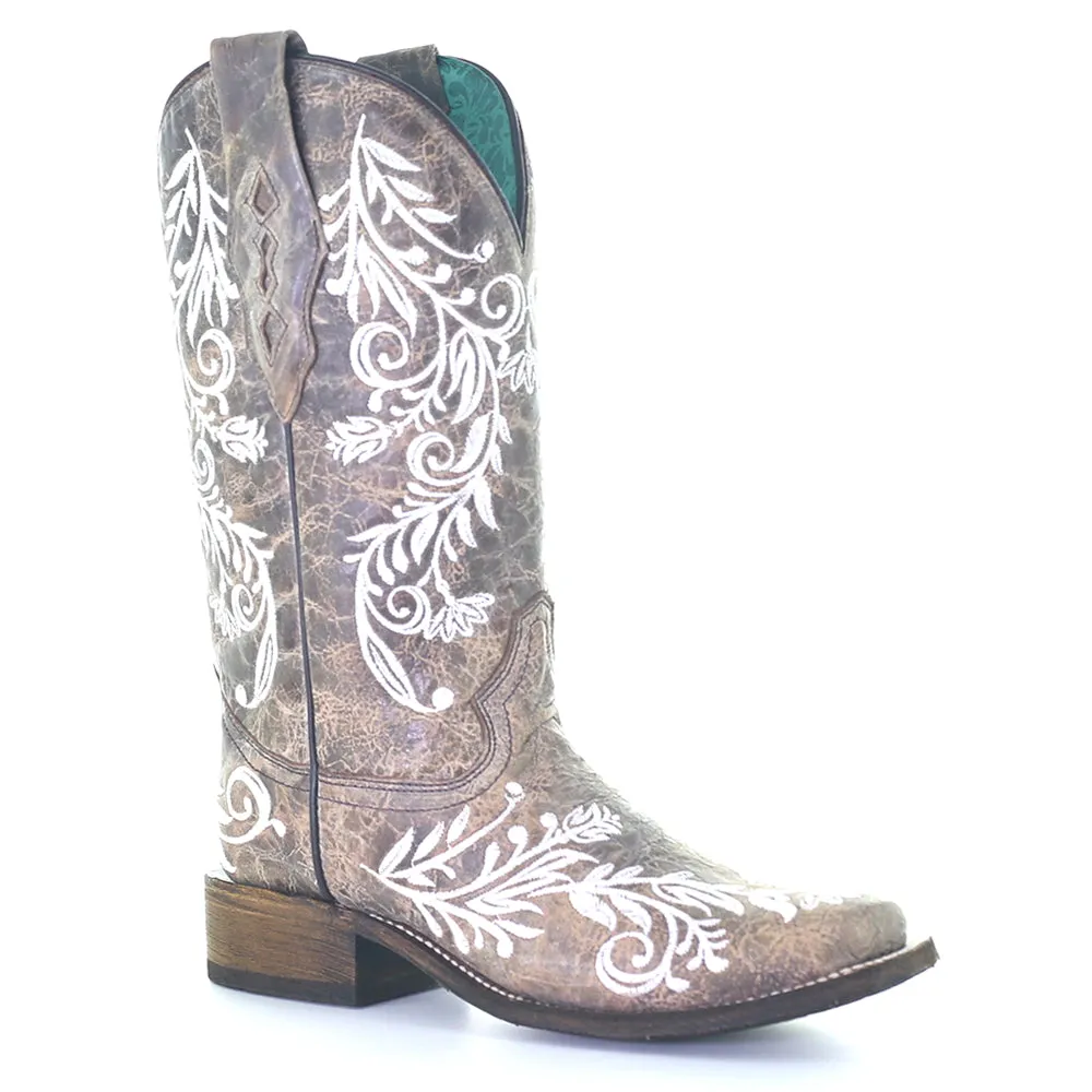 Glow in the Dark Embroidered Square Toe Cowboy Boots