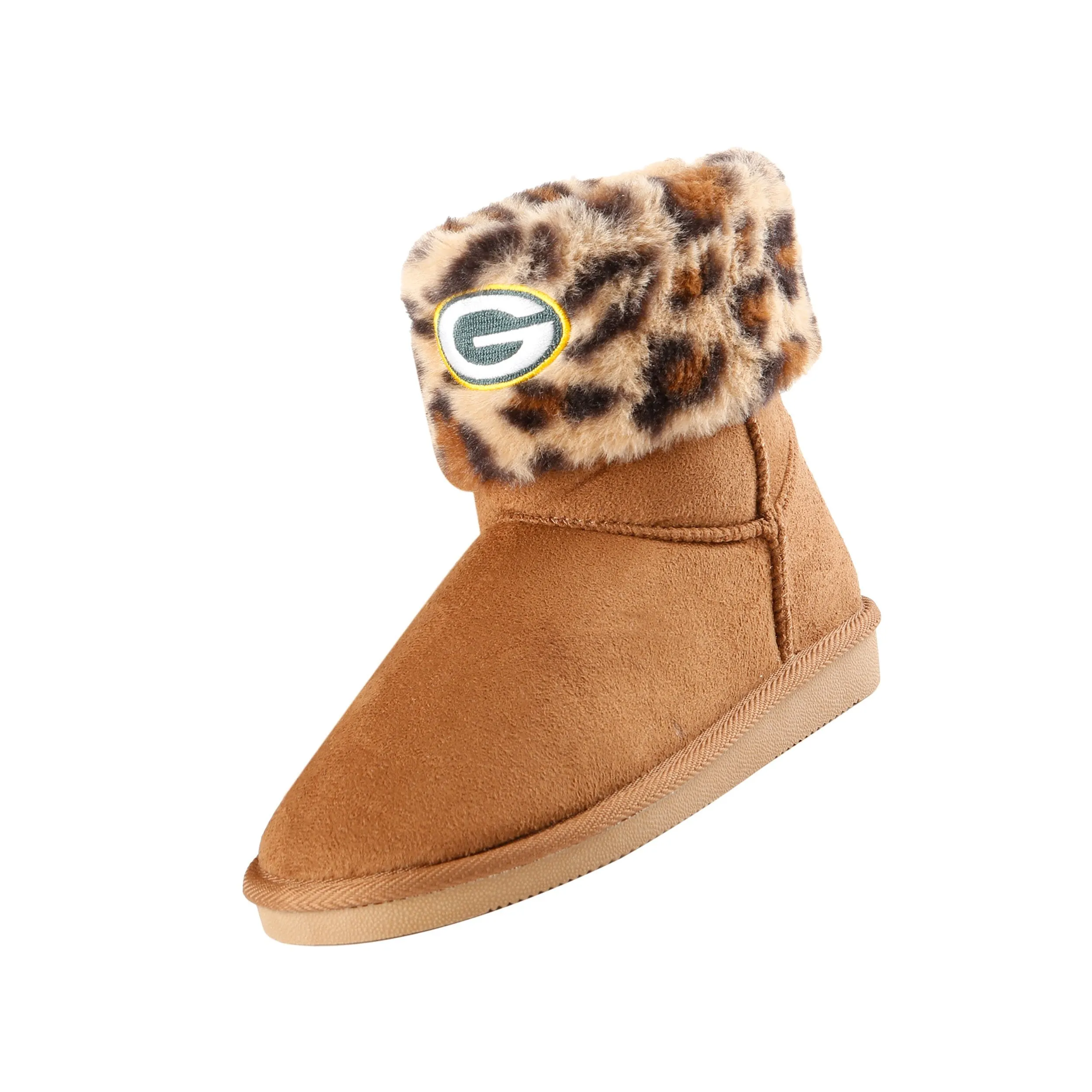 Green Bay Packers NFL Womens Cheetah Fur Boots