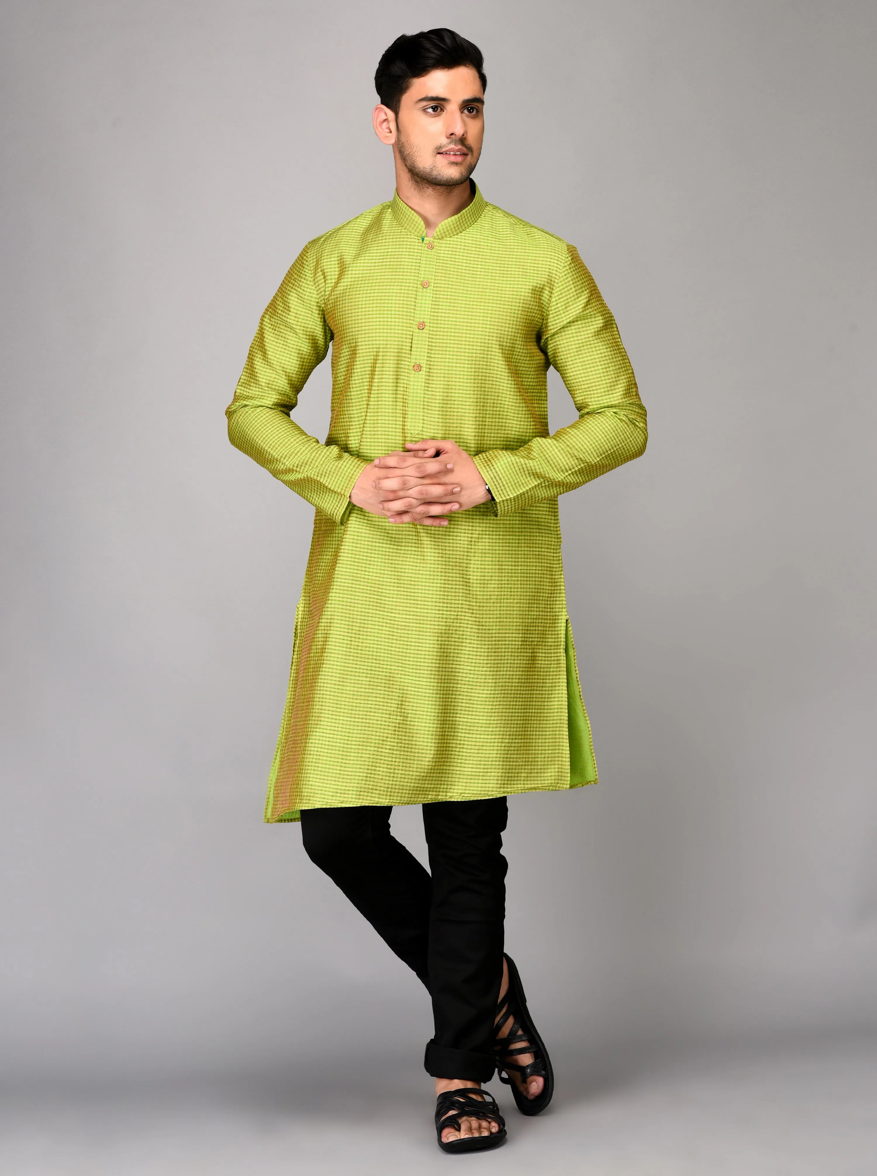 Green Chequered Kurta | Azania