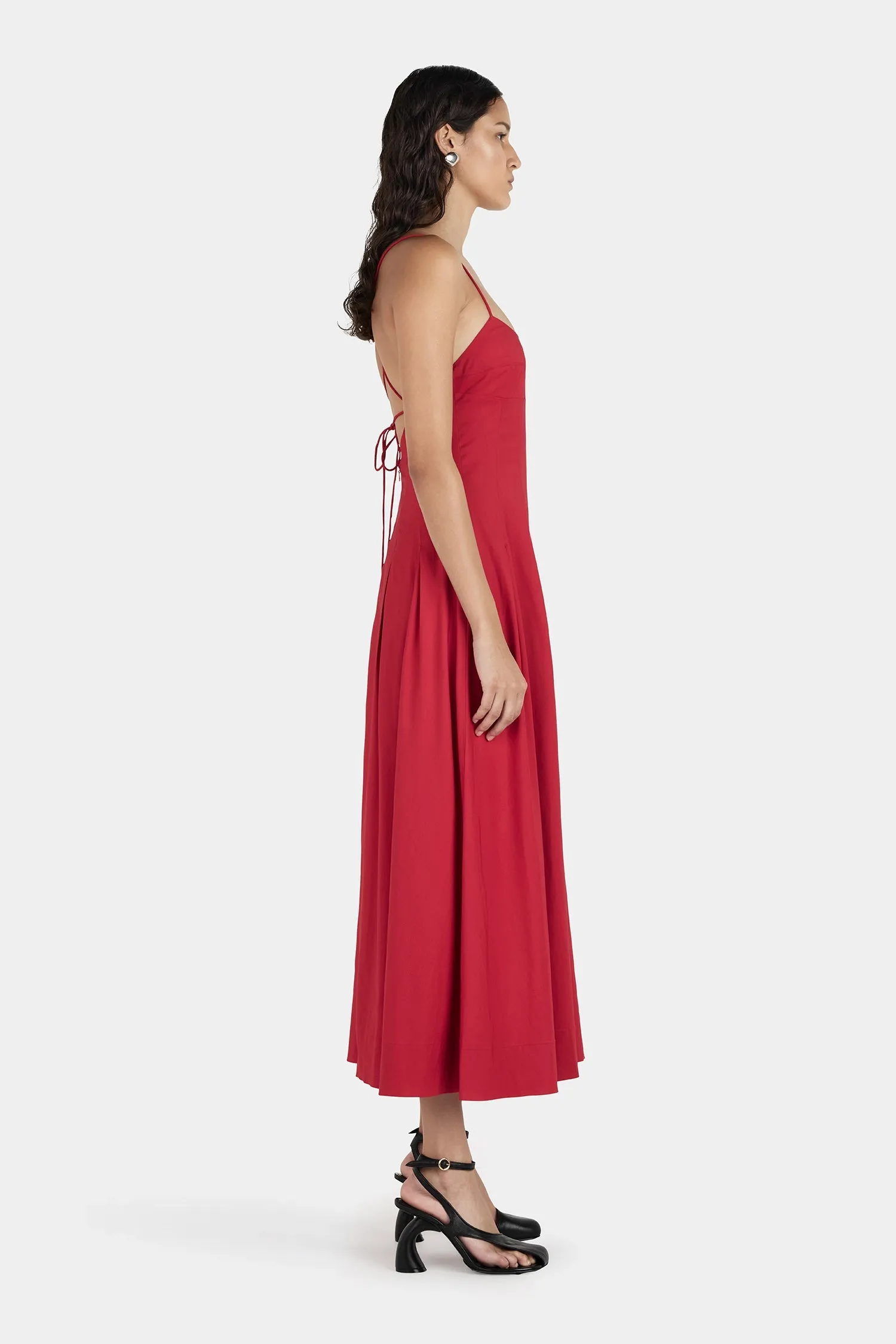 Hansen & Gretel Samba Red Midi Carlotta Dress