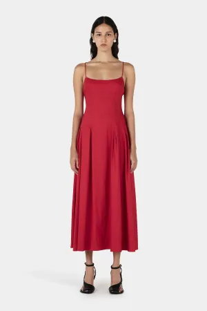 Hansen & Gretel Samba Red Midi Carlotta Dress