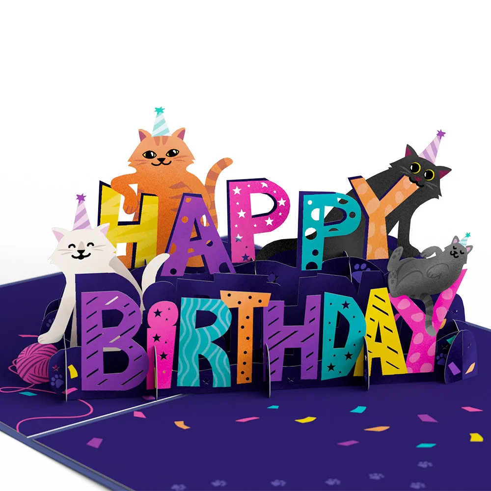 Happy Birthday Cats Pop-Up card