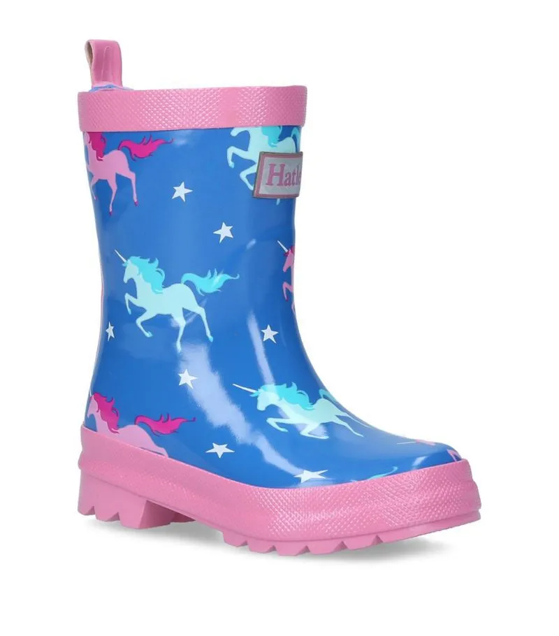 Hatley Linework Twinkle Unicorns Shiny Rain Boots