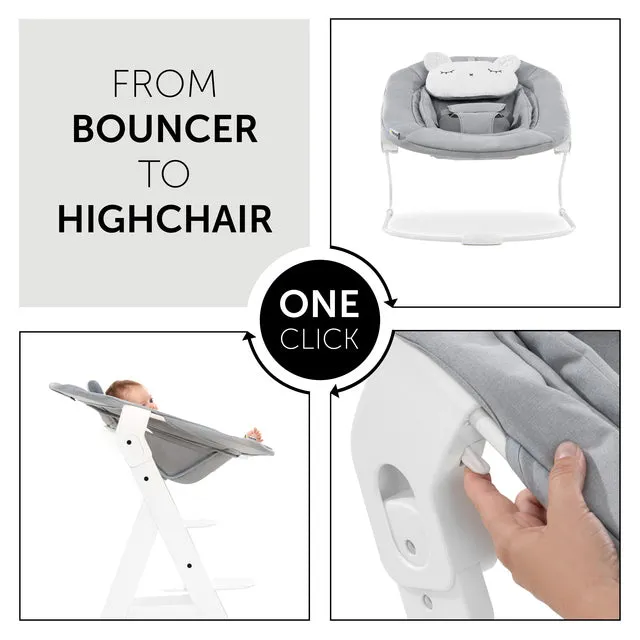 Hauck Alpha Bouncer 2 in 1 - Pastel Bear - Light Grey