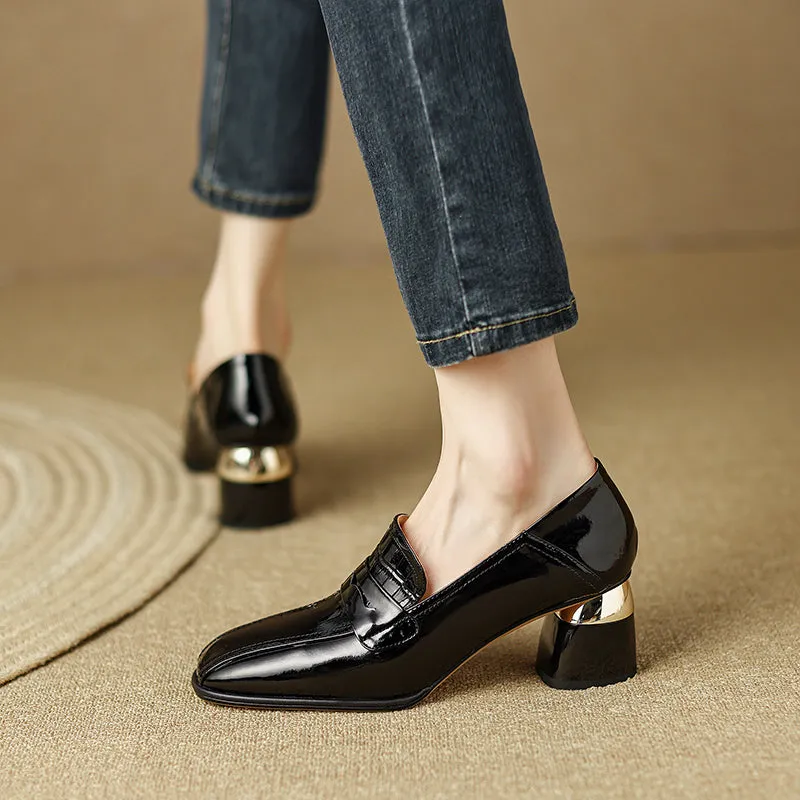 Issa Penny Loafer Heels Black