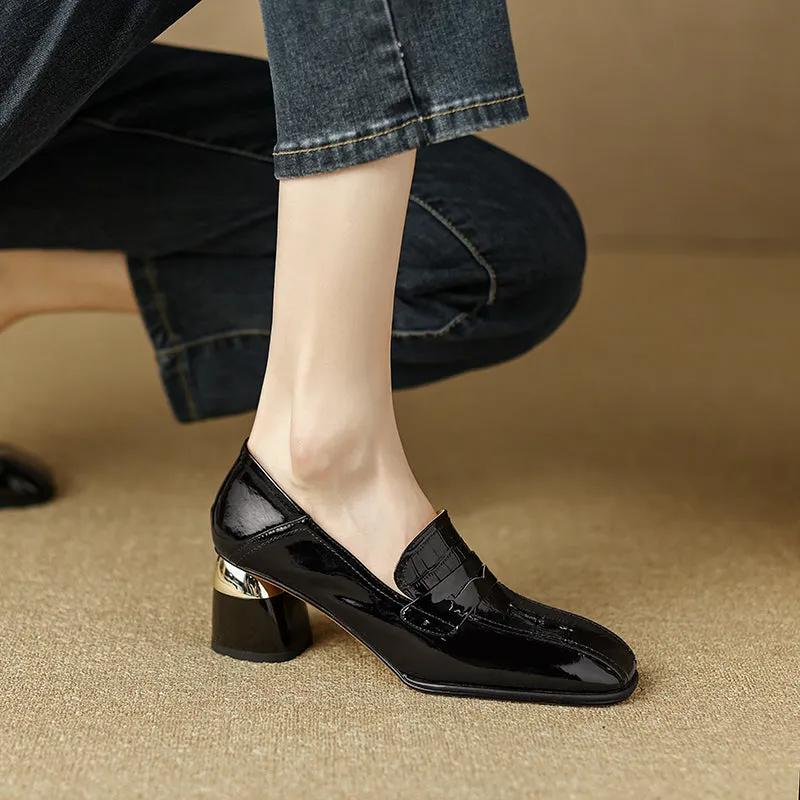 Issa Penny Loafer Heels Black