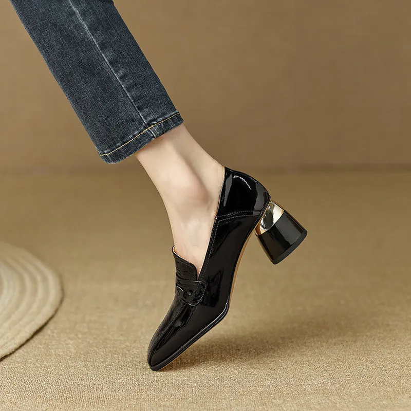 Issa Penny Loafer Heels Black