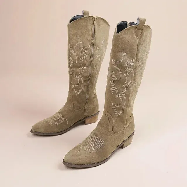 Ivy | Embroidered Western Cowboy Boots