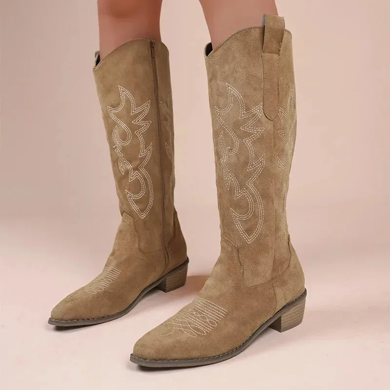 Ivy | Embroidered Western Cowboy Boots