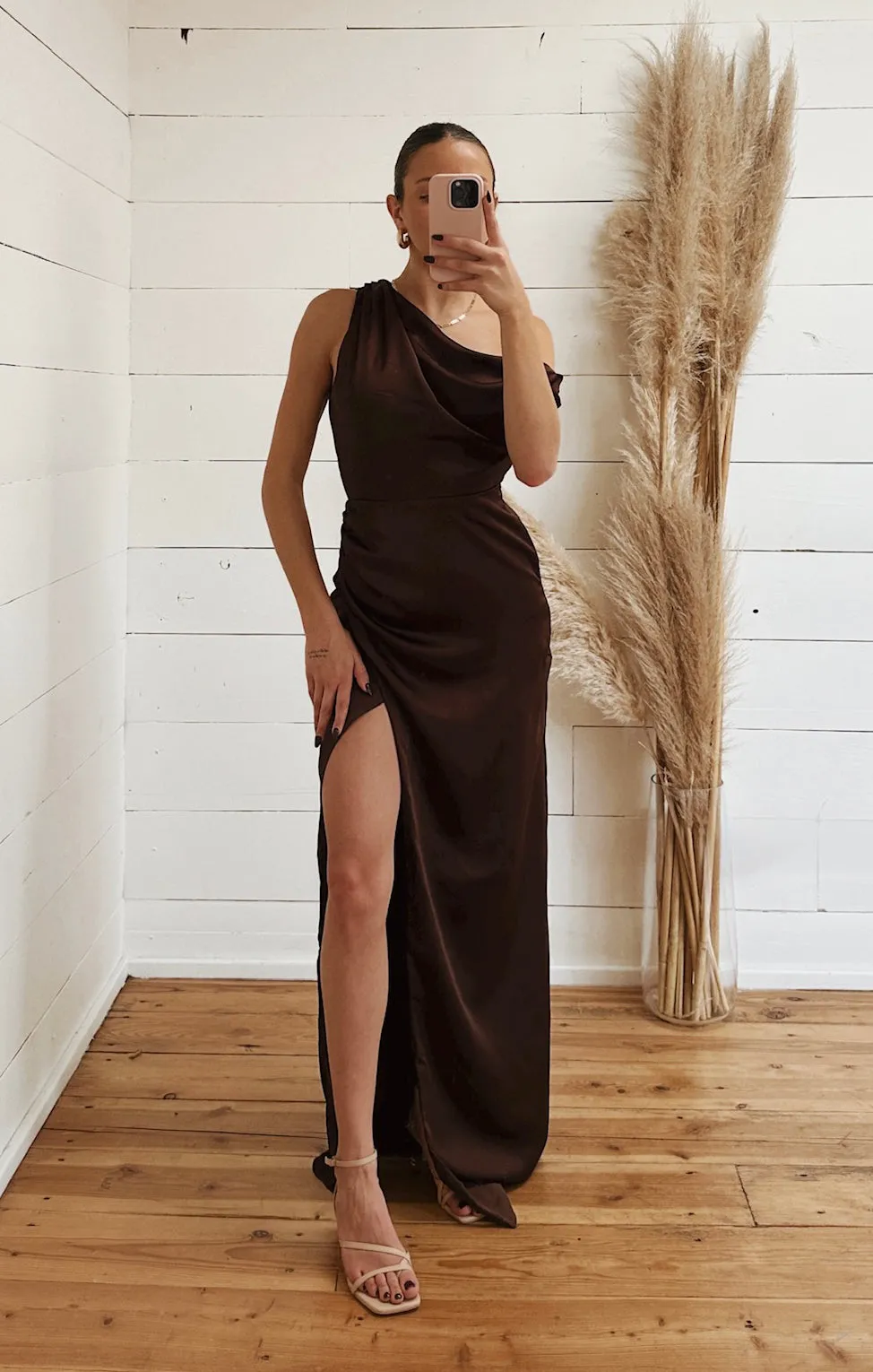 Jodie Dress ~ Chocolate Luxe Satin