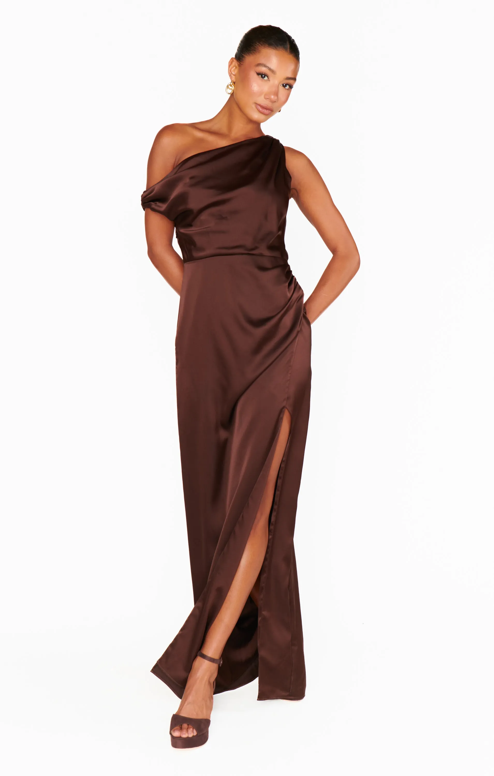 Jodie Dress ~ Chocolate Luxe Satin